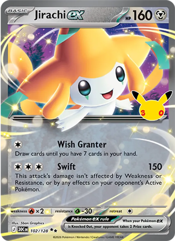 Jirachi ex, 30th Celebration 102