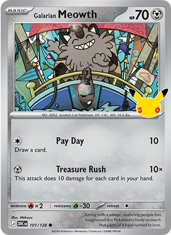 Galarian Meowth, 30th Celebration 101
